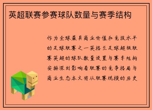 英超联赛参赛球队数量与赛季结构